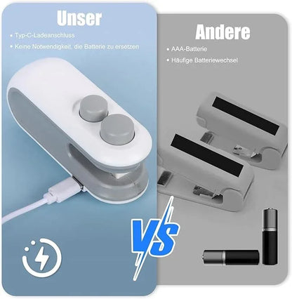 Portable Mini Sealing Machine 2 in 1 USB Rechargeable Magnetic Heat Sealing and Cutting Bag Seale