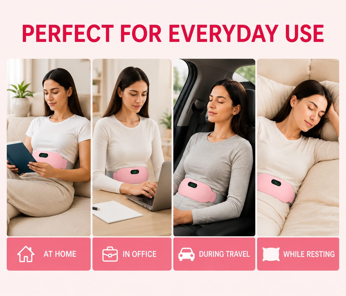 Portable Rechargeable Heating Belt For Women